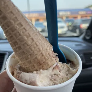 peanut butter fudge &amp; gluten free cone