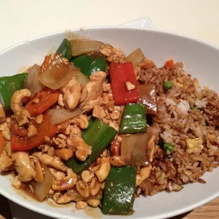 Cashew chicken and fried rice