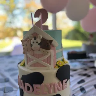 Farm birthday cake
