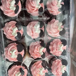 Minnie Mouse cupcakes for my daughter's birthday.