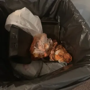 Two orders of king crab legs in my trash because they smell of ammonia.