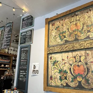 menus on the wall