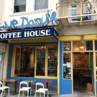 Outside storefront of coffeeshop