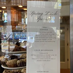 Seasonal menu specials.