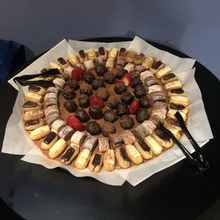 a plate of pastries on a table