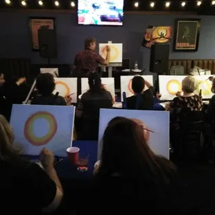 It's the monthly paint night at Blue Dogs Pub with ArtParty4U!