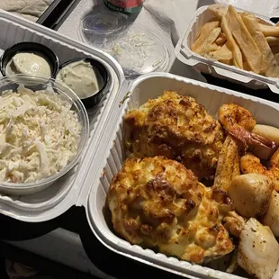 Broiled seafood platter