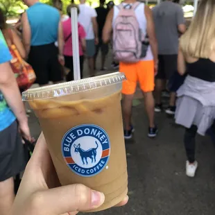 cold brew with oat milk (kind of chalky)