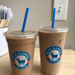 Medium and Large Iced Coffee