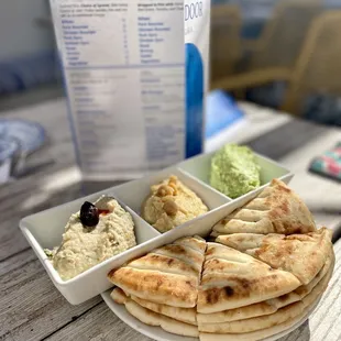 Delicious dips and pita