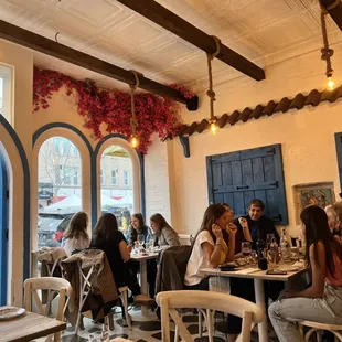 people sitting at tables