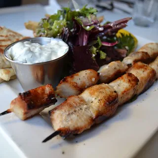 Chicken souvlaki Platter