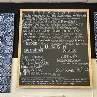 Breakfast and Lunch menu at Blue Dot Cafe and Coffee Bar in Alameda.