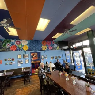 Interior of Blue Dot Cafe and Coffee Bar in Alameda.