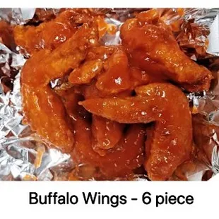 6 wings - $6.96                          8 wings - $7.95