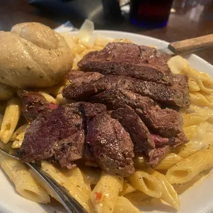 Chipotle steak pasta.