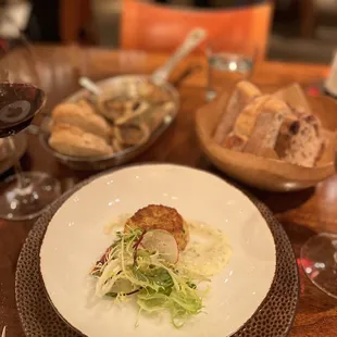 Jumbo Lump Crab Cake, Chesapeake Bay, MD, Wood Oven-Roasted Bone Marrow