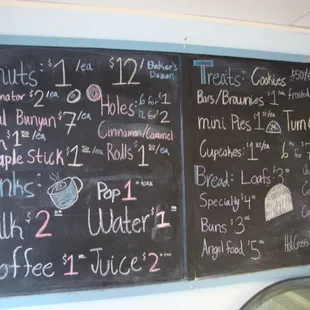 Menu chalkboard.