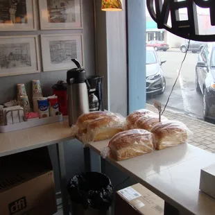 A coffee nook in the front corner.