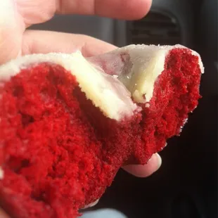 Red Velvet Doughnut with Cream Cheese Flavored Glaze