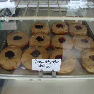 Peanut butter &amp; jelly donuts - yum!