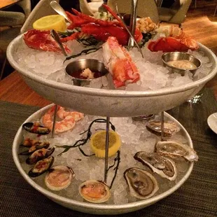 Shellfish seafood tower! (1-2 people $52) - My favorites were the mussels, king crab legs, shrimp &amp; oysters! 4*