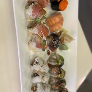 Bunch of sushi rolls and nagiri