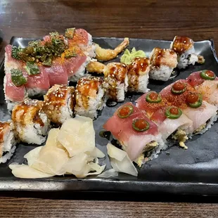 a plate of sushi