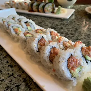 Spicy crunchy tuna roll &amp; Alaska roll