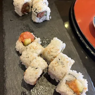 Spicy tuna and spicy albacore