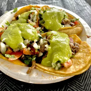 a plate of tacos