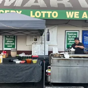 a man preparing food