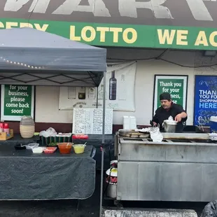 a man preparing food