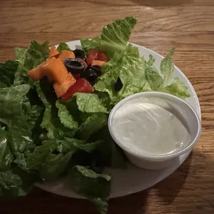 my house salad with ranch, and yes it's the good ranch
