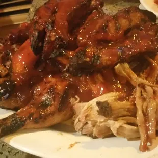 You want to sample all their meats.Get the Sample Platter.It's alot of delicious food BBQ.You won't need to order anything else.