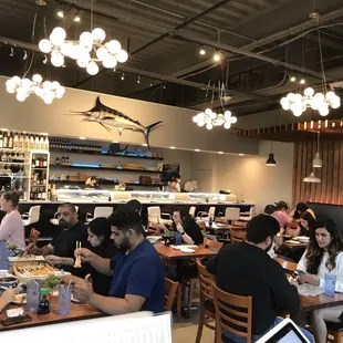 interior, sushi and sashimi