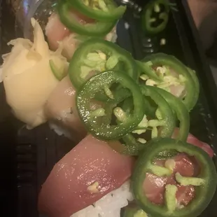The fish had freezer burn and it was warm