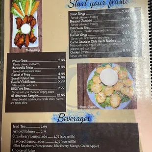 The menu, your welcome