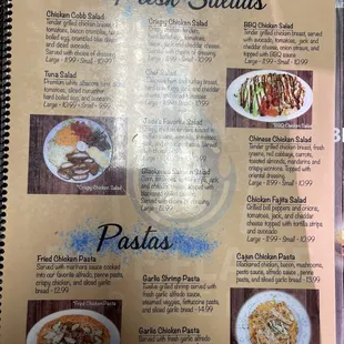 The menu, your welcome