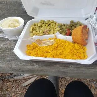 My vegetarian platter &amp; yes all the meals  come with a mini corn muffin.