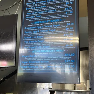 breakfast menu as of august 2024