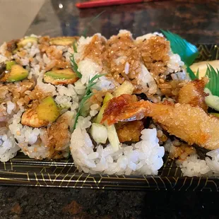 a plate of sushi