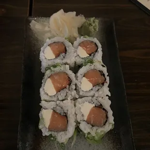 a plate of sushi