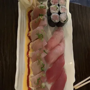 sushi, sashimi, sushi and sashimi, food