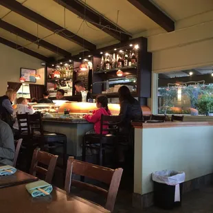 interior, sushi and sashimi
