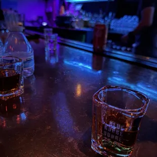 Really cool lighting inside this "hidden gem" neighborhood bar