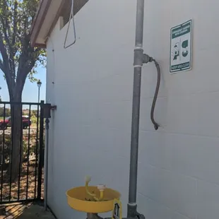 Emergency eyewash station is locked