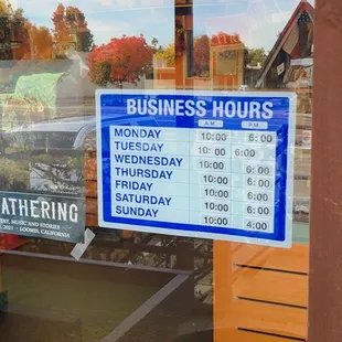 Hours as of 11.22.2023