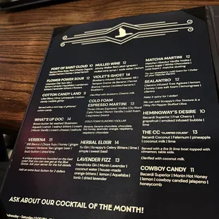 menu