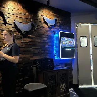 a woman playing a video game